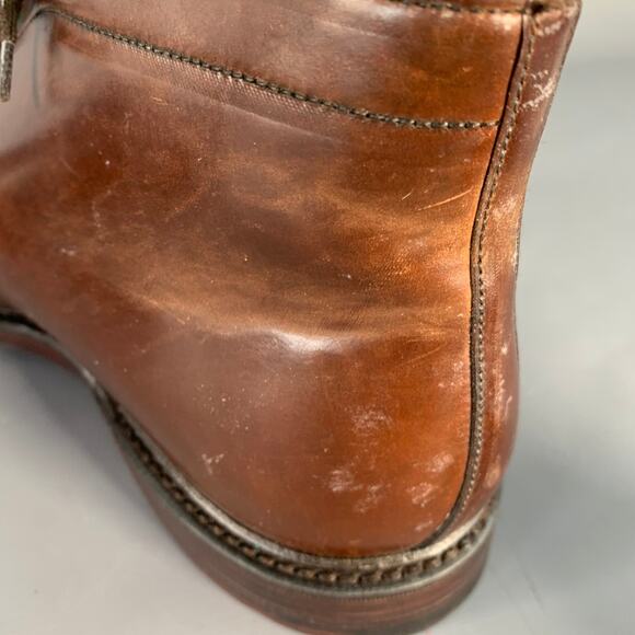 RALPH LAUREN Size 10.5 Gifford Brown Cordovan Leather Lace-Up Ankle Boots main image 4